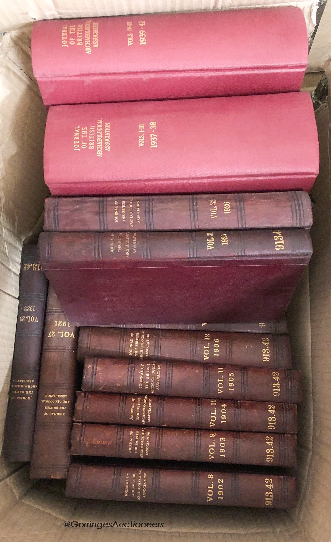 Journal of the British Archaeological Association, mid 19th to early 20th century, approx. 80 volumes